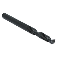 Drill America DWDRSD Series Qualtech High-Speed Steel Economy Reduced-Shank Drill Bit, Black Oxide Finish, 3/8" Round Shank, Spiral Flute, 118 Degrees Conventional Point, 31/64" Size, Pack of 1, Round