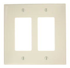 Leviton Decora 2-Gang Wallplate, Midway Size, PJ262-00T, Light Almond