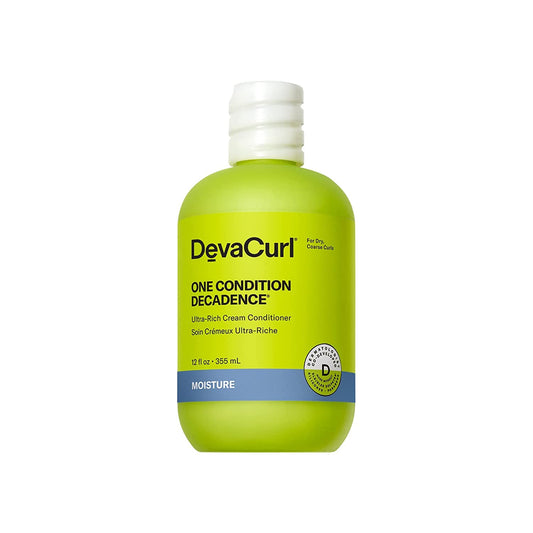DevaCurl One Condition Decadence Ultra-Rich Cream Conditioner for Curly Hair, Deep Conditioner for Dry Damaged Hair, Anti Frizz and Detangler, For Coarse Waves, Curls and Coils