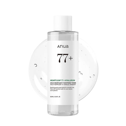 Anua Heartleaf 77 Soothing Toner, Moisturizing & Calming Facial Toner for Glass Skin, Hyaluronic Acid, Lightweight Hydration for Sensitive Skin, Redness Relief, Korean Skincare, 8.45 fl.oz