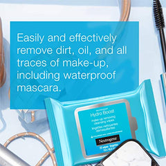 Neutrogena Hydro boost make-up removing cleansing wipes made with hydrating hyaluronic acid, 25 count