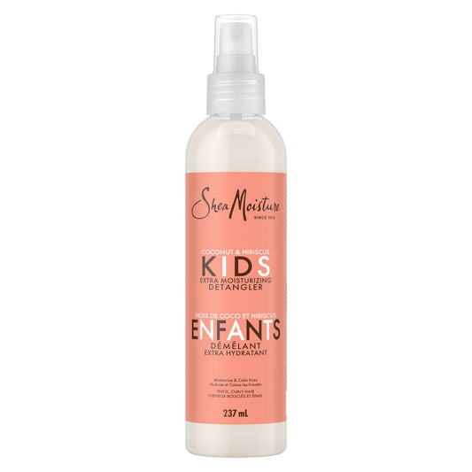 SheaMoisture KIDS Extra-Moisturizing Detangler for thick, curly hair Coconut & Hibiscus with Slippery Elm & Marshmallow Root Extract, 237ml