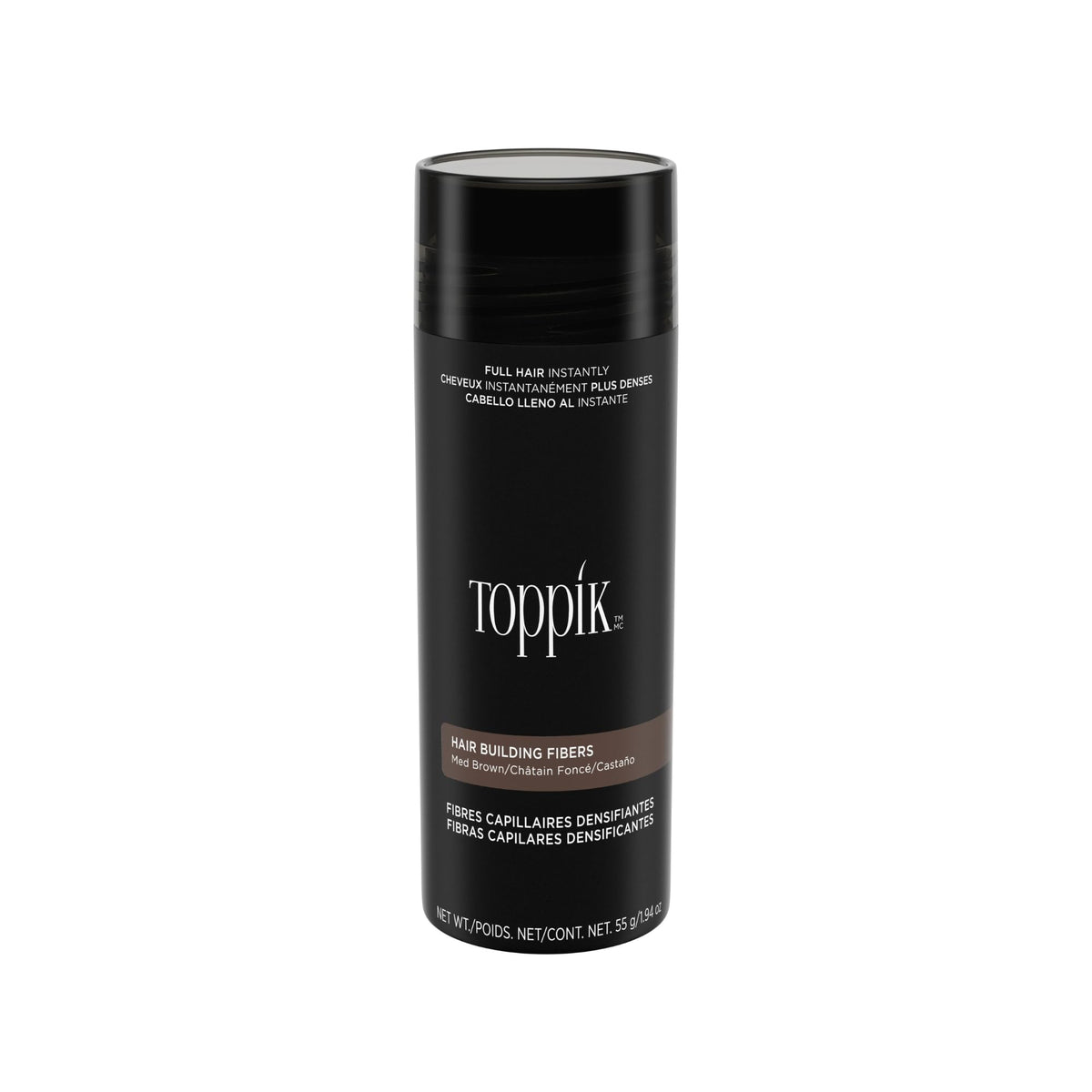 TOPPIK Hair Building Fibers for Instantly Fuller Hair, Medium Brown, VALUE SIZE 55 g, Fill In Fine or Thinning Hair, Instantly Thicker Looking Hair, Multiple Shades for Men & Women