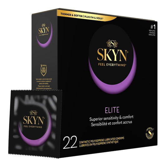 SKYN Elite Condoms - 22 Count - Ultra-Thin, Lubricated Latex-Free Condoms