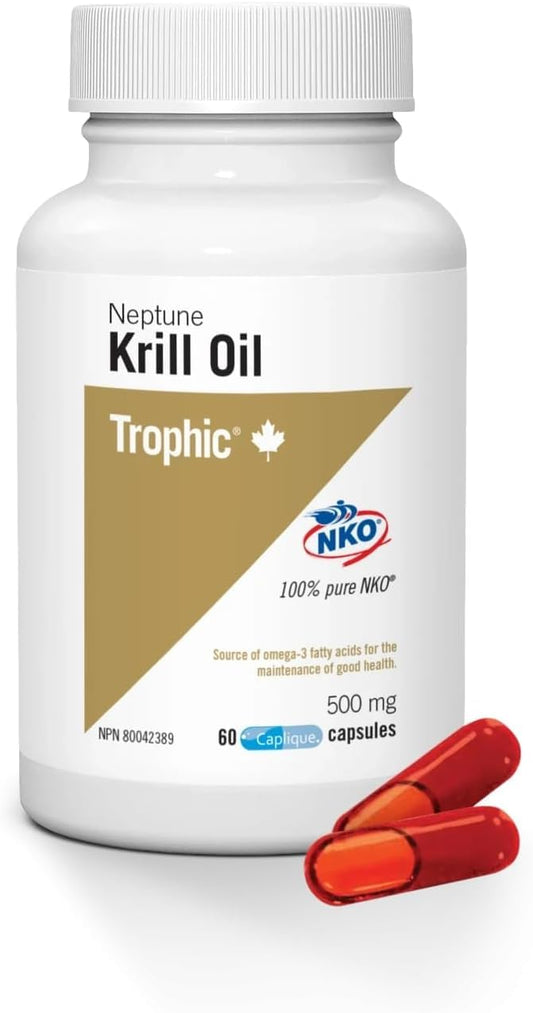 Trophic Neptune Krill Oil Softgels, 90 Count, Omega-3 EPA & DHA from Antarctic Krill (Euphausia superba) for Overall Wellness and Omega-3 Support