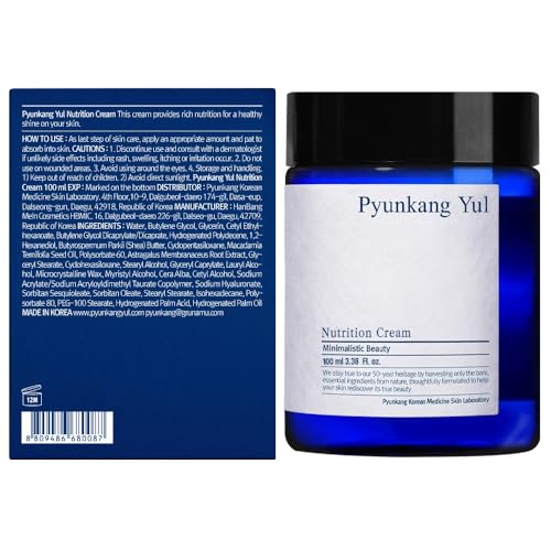 Pyunkang Yul Moisture Cream - Korean Skin Care Face Cream - Facial Moisturizer for dry and combination skin types - Natural Ingredients Shea Butter, jojoba seed oil deeply moisturize Skin - 3.4 Fl oz