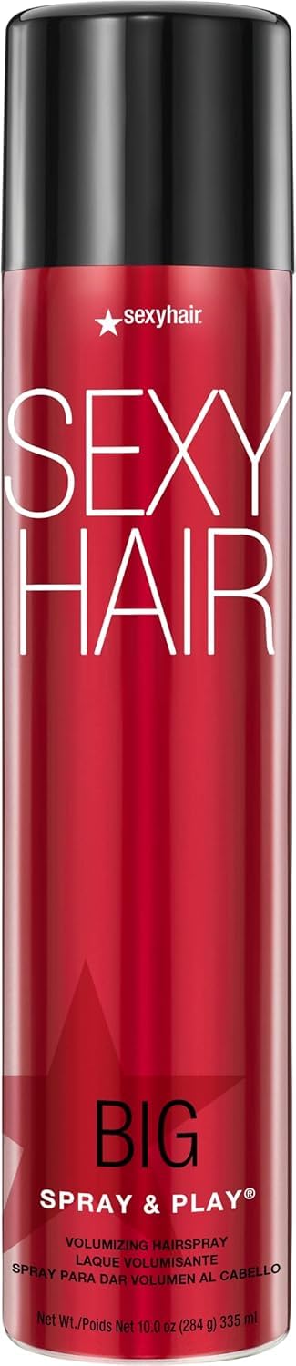 SexyHair Big Spray & Play Volumizing Hairspray, 10 Oz | Hold and Shine | Up to 72 Hour Humidity Resistance | All Hair Types
