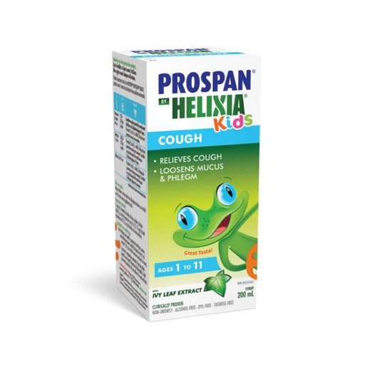 HELIXIA Prospan Natural Cough Syrup with Ivy Leaf Extract - Expectorant, Helps Eliminate Mucus & Phlegm - Cough Relief for Kids (200ml)
