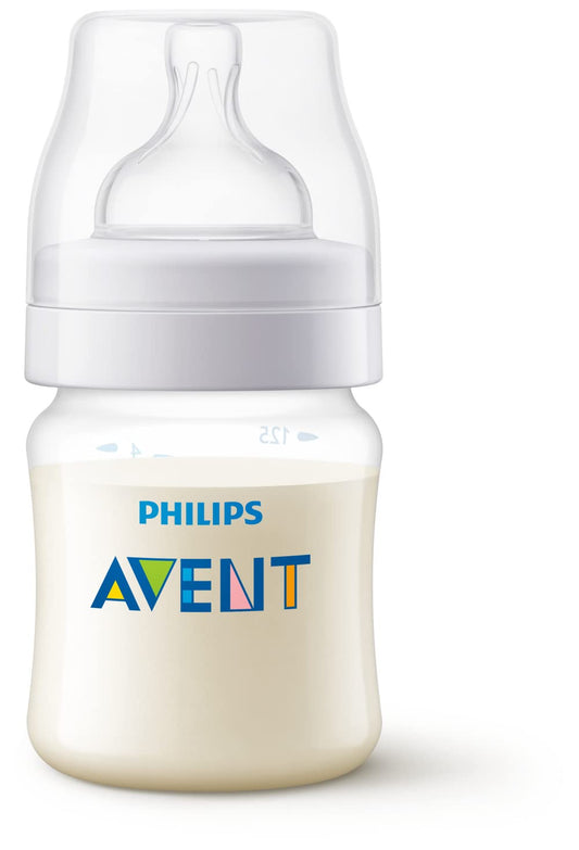 Philips Avent Anti-Colic Baby Bottle, Medium Flow 2 Nipple, 1m+, 9oz, 1 Pack, Clear, BPA-free, SCY103/01