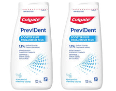 Colgate PreviDent Booster Plus Toothpaste - Spearmint, 100mL - Fluoride Enamel Protection, Sensitive Teeth Relief, Travel Size - Dentifrice for Daily Oral Care (2 pack)