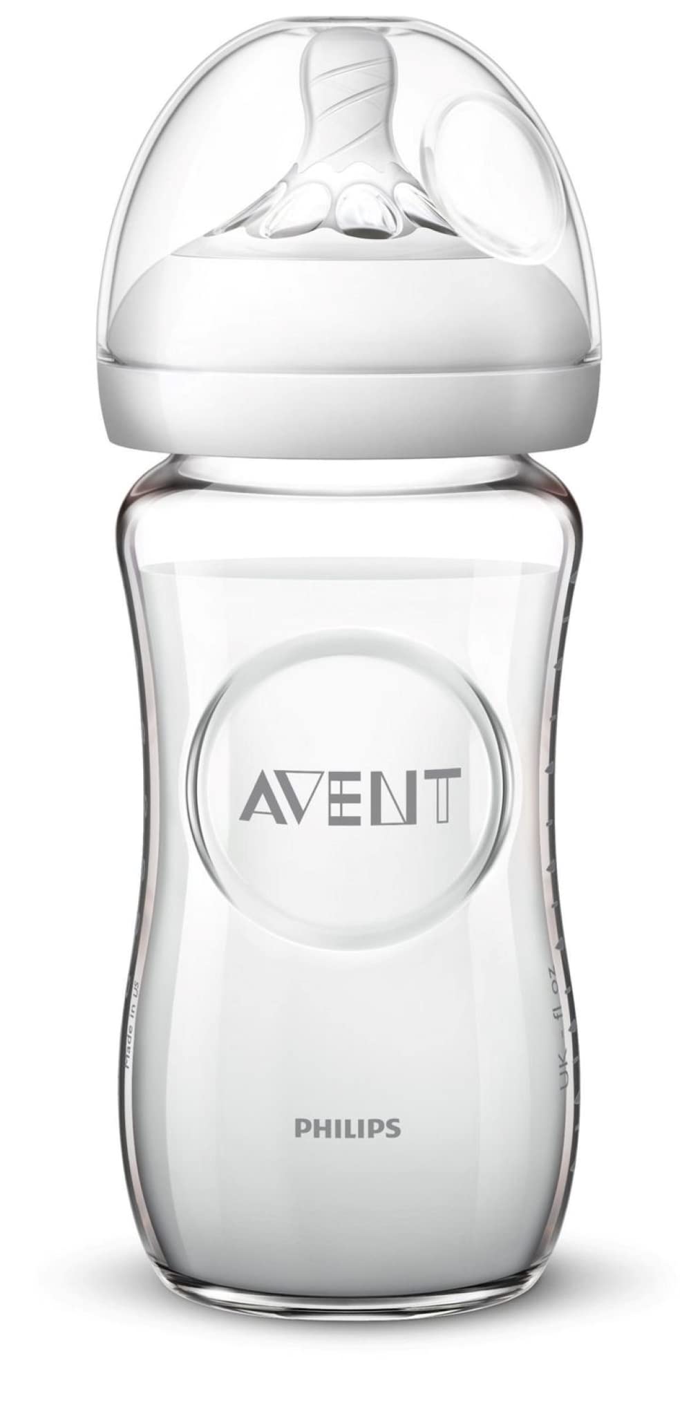 Philips Avent Natural Glass Baby Bottle, 8oz, 1pk, SCF703/17