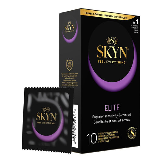 SKYN Elite Condoms – 10 Count – Ultra-Thin, Lubricated Latex-Free Condoms