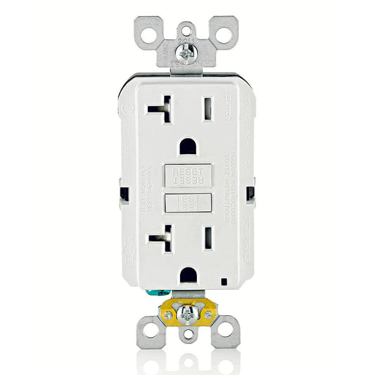 Leviton GFCI Receptacle, 20 Amp Tamper-Resistant, GFTR2-W, White