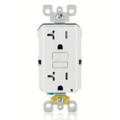 Leviton GFCI Receptacle, 20 Amp Tamper-Resistant, GFTR2-W, White