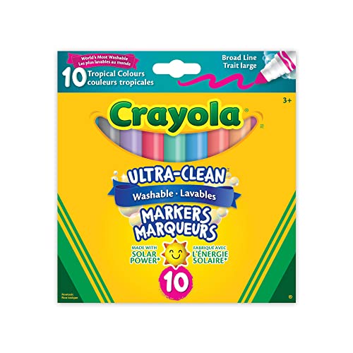 Crayola 10-Count Washable Ultra-Clean Broad Line Markers Tropical Arts & Crafts (58-7811)