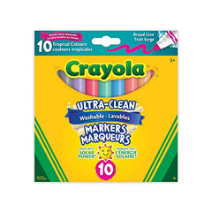 Crayola 10-Count Washable Ultra-Clean Broad Line Markers Tropical Arts & Crafts (58-7811)