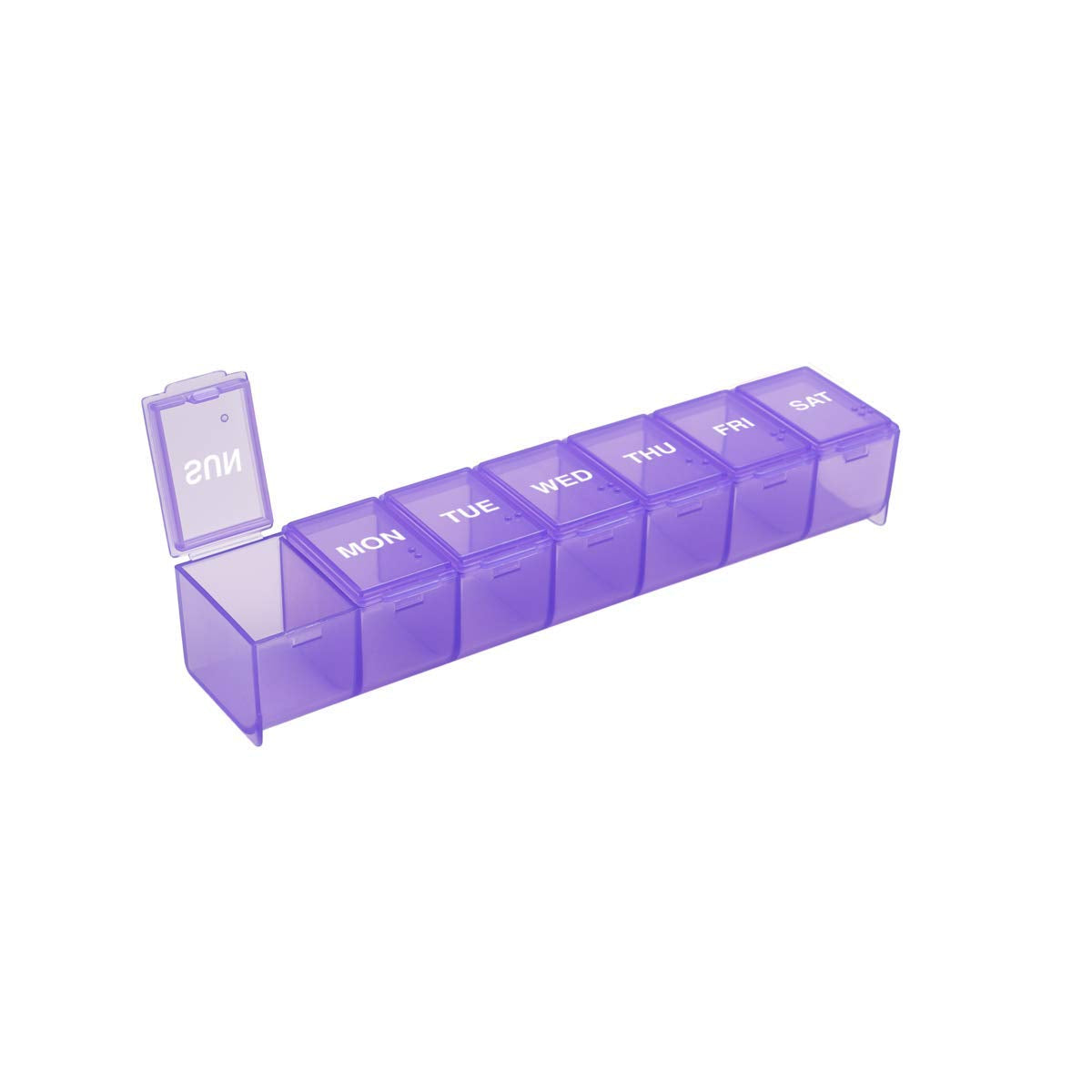 EZY DOSE Weekly (7-Day) Pill Organizer, Vitamin Planner, And Medicine Box, Large Compartments, Purple, Made in The USA