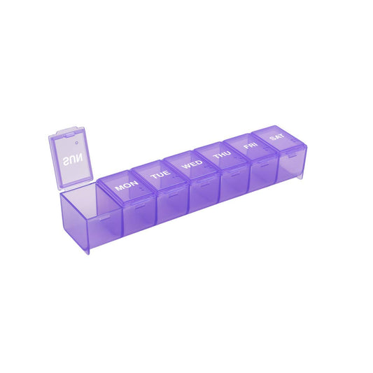 EZY DOSE Weekly (7-Day) Pill Organizer, Vitamin Planner, And Medicine Box, Large Compartments, Purple, Made in The USA
