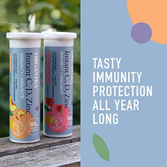 Organika Instant C, D, Zinc Effervescent Tablets - Watermelon Flavour- Immune Support- Single Tube x 10 Tablets