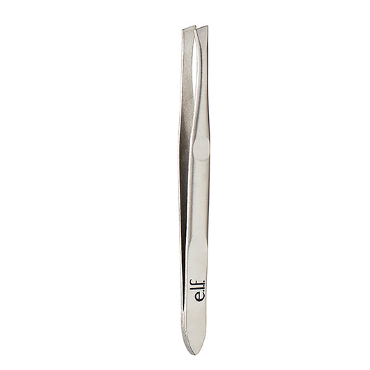 e.l.f. Slant Tweezer, Professional Quality Stainless Steel, Provides a Strong Grip, Removes Hairs Accurately, Shapes, Defines, Easy to Use, Ergonomically-Designed