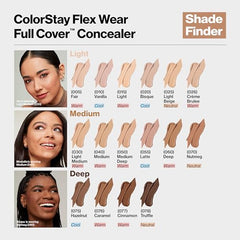 Revlon ColorStay Flex Wear, Full Cover Non-Creasing Concealer, Infused with Hyaluronic Acid & Vitamin E, Flexible Longwear, 030 Light Medium, 0.34 fl oz/ 10ml