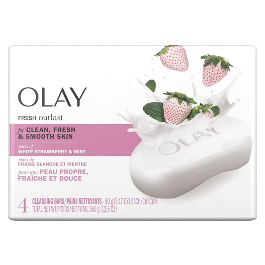 Olay White Strawberry & Mint, 360 g Each (4 Count of 90 g Each)