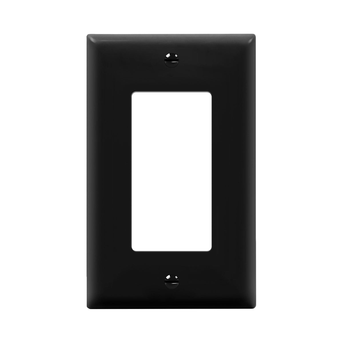 ENERLITES Decorator Light Switch or Receptacle Outlet Wall Plate, Gloss Finish, Size 1-Gang 4.50" x 2.76", Polycarbonate Thermoplastic, 8831-BK, Black