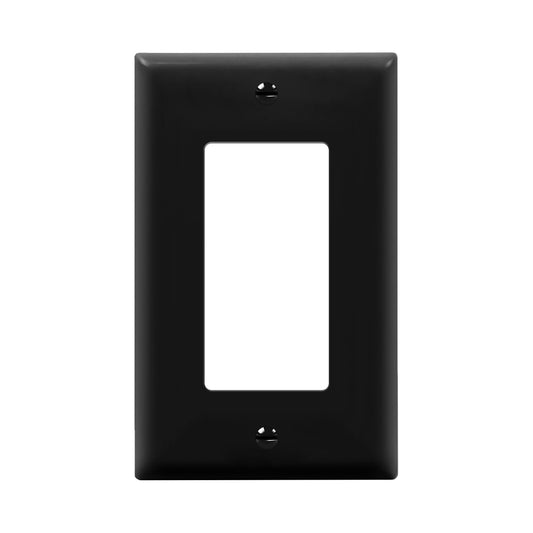 ENERLITES Decorator Light Switch or Receptacle Outlet Wall Plate, Gloss Finish, Size 1-Gang 4.50" x 2.76", Polycarbonate Thermoplastic, 8831-BK, Black