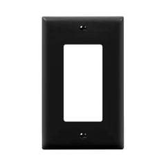 ENERLITES Decorator Light Switch or Receptacle Outlet Wall Plate, Gloss Finish, Size 1-Gang 4.50" x 2.76", Polycarbonate Thermoplastic, 8831-BK, Black