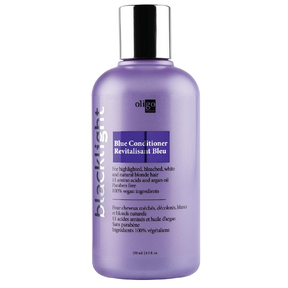 Oligo Professionnel Blacklight Blue Conditioner Anti Brassiness Hair Colour Conditioner | Sulfate Free Conditioner, Removes Brassy Tones | Moisturizing Hydration Hair Toner, 250mL