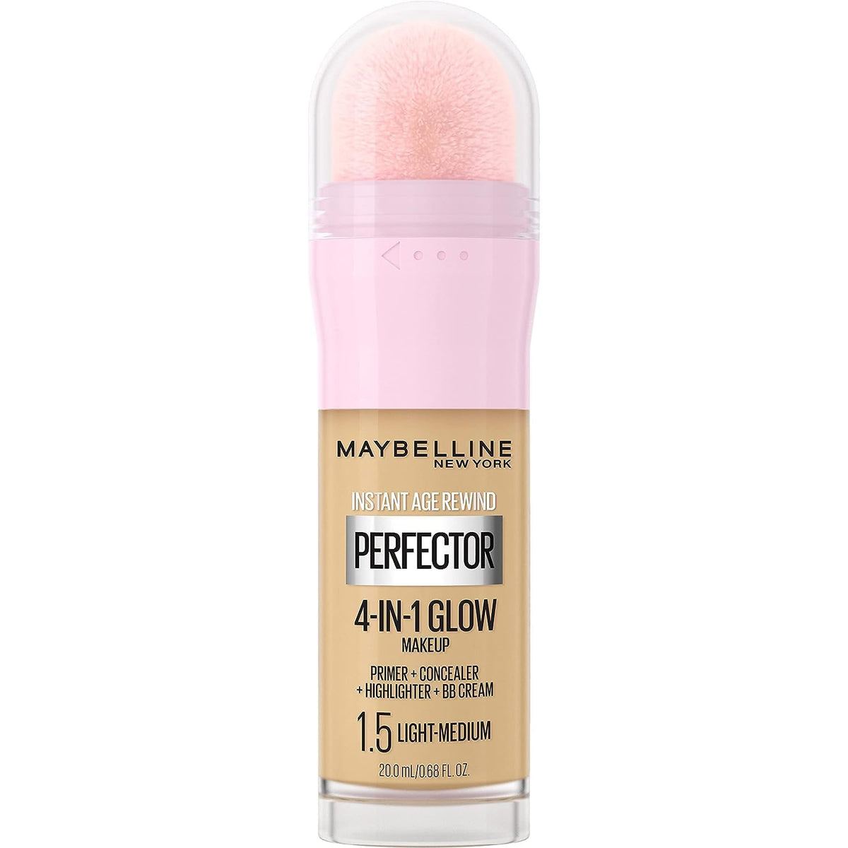 Maybelline New York Instant Age Rewind Face Makeup Instant Perfector 4-In-1 Glow Makeup, Light Coverage, Primes, Conceals, Evens and Highlights, Shade: Light-Medium