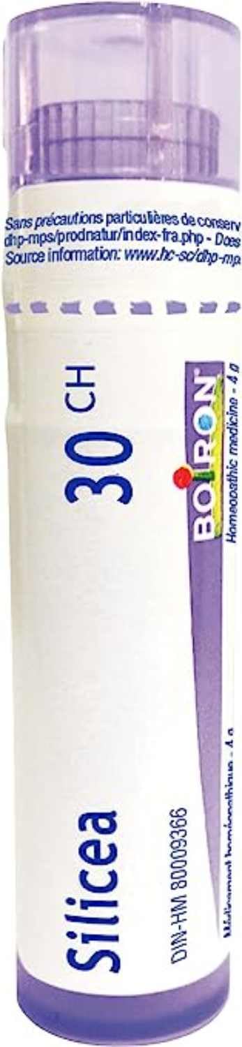 Boiron Silicea 30ch,Homeopathic medicine. Each tube contains 4 g (approximately 80 pellets)