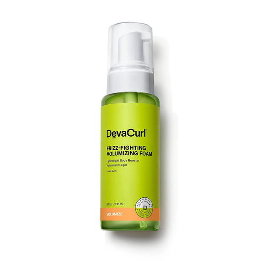 DevaCurl Frizz Fighting Volumizing Foam Lightweight Body Booster, Mousse for Curly Hair, Anti Frizz, Hair Volumizer, Up To 48 Hours Humidty Resistance, Sulfate Free, for All Waves and Curls, 236mL
