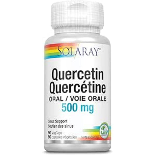 Solaray Quercetin 500mg | Support for Healthy Cells, Heart, Circulatory & Respiratory System | Bioflavonoids, Antioxidants, AMPK Activator | (Pack of 1)