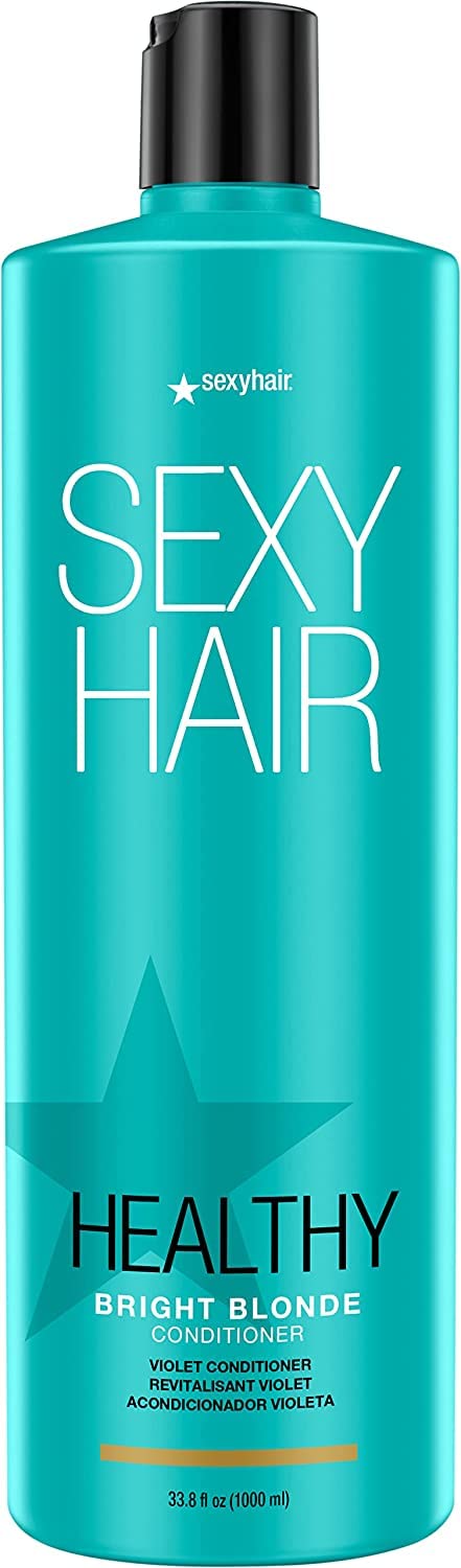 SexyHair Healthy Bright Blonde Violet Conditioner, 33.8 Oz | Helps Counteract Brassiness | SLS and SLES Sulfate Free | All Hair Types