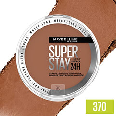 Maybelline New York Super Stay 24 Hour Hybrid Powder Foundation, Waterproof, Vegan, Mattifying, 370, 6 g