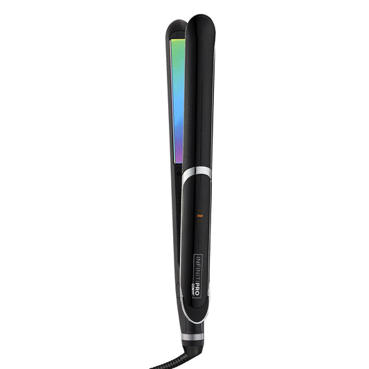 Infiniti Pro by Conair Titanium Flat Iron, Rainbow finish, 1-inch, Ultra High Heat 455 degree Fahrenheit, Less Frizz, More Shiny Hair, Fast and Consistent Heat, Straighten or Curl