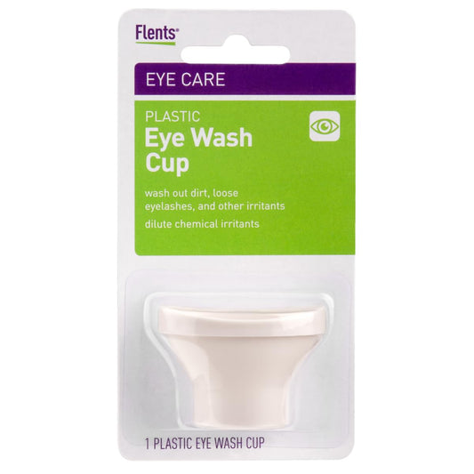 Flents Eye Wash Cup, Reusable White Eye Rinse Aid for Cleaning Dirt, Loose Eyelashes, and Irritants, Gentle Eye Care Solution, Durable Plastic Design, Ideal for Home Use
