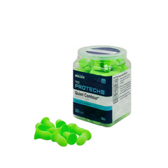 Flents Protechs Foam Ear Plugs, 50 Pair for Sleeping, Snoring, Loud Noise, Traveling, Concerts, Construction, Studying, Work, Shooting, Contour to Ear, NRR 33, Noise Cancelling, Green, Made in the USA