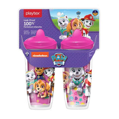 Playtex Baby Sipsters Stage 3 PAW Patrol Sippy Cups, Spill-Proof, Leak-Proof, Insulated - Pink, 9 Oz, 2 Count