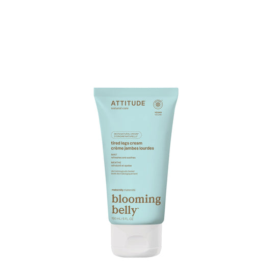 ATTITUDE Pregnancy Tired Legs Cream, Made in Canada, EWG Verified, Dermatologically Tested, Plant and Mineral-Based, Vegan Maternity Products, Soothing and Refreshing Mint, 150 mL