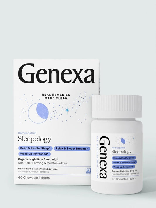 Genexa Sleepology Nighttime Sleep Aid | 60 Tablets | Certified Organic & Non-GMO, Melatonin-Free, Physician Formulated, Homeopathic