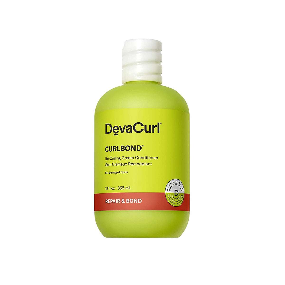 DevaCurl CurlBond Re-Coiling Cream Conditioner for Dry Damaged Hair, Re-links Broken Curly Hair Bonds, Strengthens, Split Ends Treatment, Preserves Color Up to 30 Washes, Coconut Scent, For All Waves, Curls and Coils