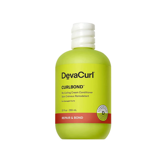 DevaCurl CurlBond Re-Coiling Cream Conditioner for Dry Damaged Hair, Re-links Broken Curly Hair Bonds, Strengthens, Split Ends Treatment, Preserves Color Up to 30 Washes, Coconut Scent, For All Waves, Curls and Coils