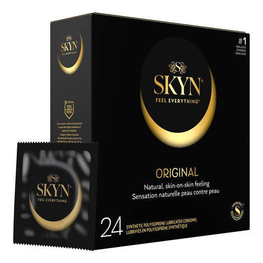 SKYN Original Condoms – 24 Count – Lubricated Latex-Free Condoms – Natural Feeling for Skin-to-Skin Sensation
