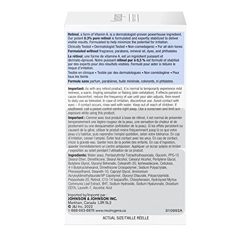 Neutrogena Rapid Wrinkle Repair 0.3% Retinol Pro+ Night Cream, Night Face Moisturizer with Retinol, Fragrance Free, 50ml