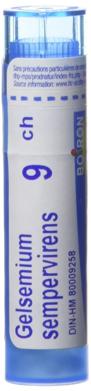 Boiron Gelsemium sempervirens 9ch,Homeopathic medicine. Each tube contains 4 g (approximately 80 pellets)