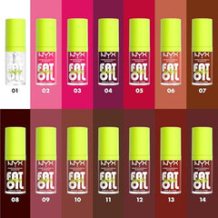 NYX Professional Makeup Lip Gloss, High Shine, Non-Sticky FInish, 12 Hours Hydrating, Fat Applicator, With Squalane, Raspberry and Cloudberry Oils, Fat Oil Lip Drip, Shade: MISSED CALL (Pink)