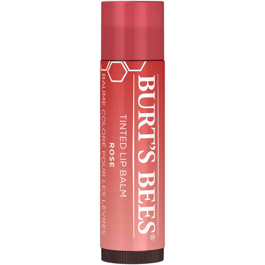 Burt's Bees Tinted Lip Balm, Hydrates and Softens Dry Lips with Long-Lasting Moisture for up to 8 Hours, Pack of 1 - Rose