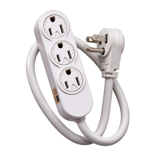 Leviton 3-Outlet Power Strip for Use Inside Structured Media Center, 49605-APS, White